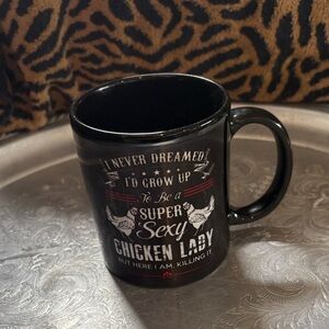 Black 'Super Sexy Chicken Lady' Ceramic Mug